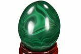 Polished Malachite Egg - Congo #115292-1